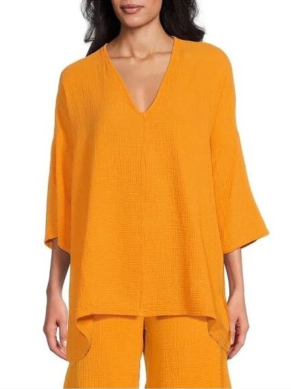 Bryn Walker Bax Cotton Gauze Sharkbite Tunic Top Blue Oversized V-Neck XS - Picture 2 of 11
